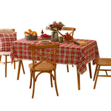Christmas Snowflake Plaid Tablecloth Printed Tea Table Decor Kitchen Party Christmas New Year Decoration