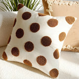 45x45cm Embroidered Cushion Covers Set, Aesthetic Boho Style for Bedroom & Sofa, Brown & Beige Decorative Pillow Cases