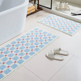 Long Tufting Grids Bathroom Mat Living Room Carpet Bathmat Bedroom Bedside Rug Soft Floor Pad Aesthetic Home Decor