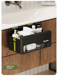 Foldable Desk Organizer No Drill Wall Mount Hanging Storage Box Space Saving Rack for Home Living Room Bedside Office Stationery