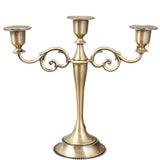 3 Arms Metal Candle Holder High Gloss European Retro Exquisite Candlestick Holder for Dining Tables Wedding Holiday Decoration