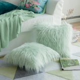 45cm Faux Sheep Fur Cushion Cover Washable Soft Square Pillowcase Furry Plain Fluffy Faux Fur
