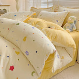 New high-weight, fresh and light milk fleece printed quilt cover Thickened warm Duvet cover