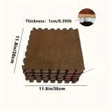 12Pcs Soft Plush Foam Floor Mat Interlocking Carpet Tile Non Slip Thick Play Mat for Living Room Bedroom Kids Room Home Decor