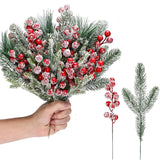 Christmas Decoration Artificial Pine Needle Branches Berry Bouquet Xmas Tree Garland Decor for Home Decor 2026 Navidad Accessory