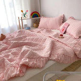 Korean Style Quilted Summer Quilt Blanket Lightweight Cooling Air-conditioning Comforter Quilt Soft Thin Quilt Machine Washable