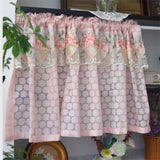 French Countryside Embroidery Lace Short Curtain Without Punching Blackout Curtain Velcro Pink Romantic Home Decoration Curtain