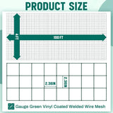 16 Gauge 4ft x 100ft PVC Coated Green Welded Wire Fence 2.36x2.36in Mesh Heavy Duty Hardware Cloth for Chicken