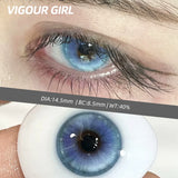 2pcs Half-Year Colored Contacts Big Diameter Glossy Brown Lenses for Halloween Cosplay Role Play High