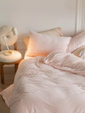 Ikeehome  Thiened Double-Sided Milk Velvet Four-Piece Set Carved Coral Velvet Warm Bedding Cover Winter Bed Canopy Kit Princ Sle...