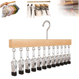 Multifunctional Wooden Hanger Hat Storage Rack Socks Clip 360-Rotating Closet Hanger Space-Saving Organizer for  Shirts T-Shirt