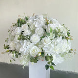 Pink Green Artificial Hydrangea Rose Anthurium Arrangement Wedding Table Centerpiece Floral Runner Party Backdrop Banquet Decor
