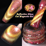 10ml Pink Gold Water Light Cat Magnetic Gel Polish HEMA TPO FREE Aurora Glitter Crystal Soak Off UV Varnish Manicure