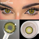 2Pcs Color Contact Lenses for Eye Natural Blue Contact Lenses Brown Pupils Beauty Gray Lenses Yearly Green Eye Contacts