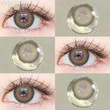 1pair Colorcon Contact Lenses Green Color Lens Natural Brown Eye Contacts Gray Pupils Beautiful Cosmetic Yearly Lenses