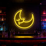 Moon Star Shaped USB LED Neon Sign Acrylic Wall Hanging Decor Lamp Bedroom Bar Home Indoor Night Ornament Light