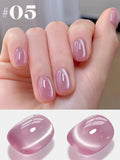 12ml 1-16pcs Autumn Nails New Clear Pink Glass Bead Moonlight Magnet Cat Eye Gel Nail Polish Whitening Nail Supplies