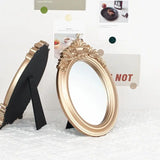Rustic Carving Frame Gold Mirror Home decor Tray Home Decorative Mirror Bedroom Table Makeup Mirror