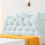 Korean Style  Pure Color Reading Pillow with Lace Trim Backrest  and Anti-Collision Waist Belt, Large Backrest Support Bolster