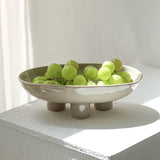 Modern Creative Hand Crafted Ceramic Three Legged High Legged Fruit Tray for Home, Living Room, Tabletop, Fruit Tray, Candy Tray