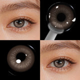 Diamond Shimmer Colored Contact Lenses 6 Months Use Natural Brown Eyes Contacts Myopia Prescription Soft Lens for Eyewear