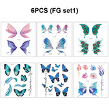 Shiny Butterfly Tattoo Stickers Temporary & Waterproof Removable Winged Animals Pattern Tattoos Insect Flase Tattoo for Party