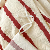 Simple Stripe Two-Tone Bedding Set Nordic Skin-Friendly Sheet Quilt Cover Kit for Four Seasons Machine Wash Colorfast Bedclothes