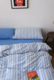 Fre Cotton Waed Stripe Bedding Set Pure Cotton Color Woven Bed eet Quilt Cover Pillowcase Comforter Cover Tee Piece Set
