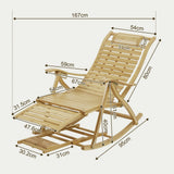 Folding Bamboo Roacking Chair Bamboo for Living Room, Bedroom, Backyard,Indoor Outdoor Furniture Adjustable Sun Lounger Chairs