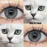 1Pair Color Contact Lenses New Product Lan Cat Sclera Blue Green Lenses Degree Prescription -0.00 to -8.00 Beauty Pupils