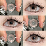 2PCS Contact Lenses Colored Lenses for Eyes with Diopters Green Natural Lenses Cosmetics Beauty Pupils Yearly
