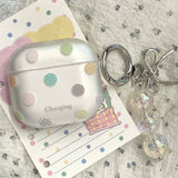 Matte colorful point crystal bead bracelet earphone case for apple airpods 1 4 pro 2nd 3 2 wireless bluetooth charging box
