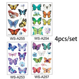 Butterfly Skin Tattoo Sticker False Tattoo Temporary Body Arm Face Makeup Tattoo Removable Butterfly Pattern Sticker for Childre