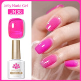Transparen Gel Nail Polish Pink Jelly Nude Semi Transparent French Nail Camouflage UV Gel Varnish Soak Off Nail Art