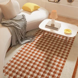 Fluffy Soft Bedside Rug Modern Style Carpets for Living Room Large Area Bedroom Decor Plaid Pattern Carpet Thick Plush Study Mat