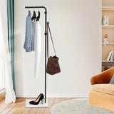 L-Shaped Corner Coat Rack for Hallway Entryway, 3 Hooks Standing Coat Stand with 35kg/77lbs Max Load, Heavy Duty Black Coat Rack