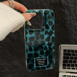 Phone Case For iPhone 17 16 15 Pro Max 14 13 12 11 16 15 Plus 16E 17 Air Retro Laser Cute Leopard Print Transparent Bumper Cover