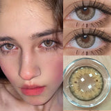 1 Pair New Korean Lenses Colored Contact Lenses With Degree Myopia Lenses Soft Beautiful Pupil Brown Contact Make Up