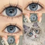 2Pcs Korean Colored Contacts Lenses with Myopia Soft Naturally Colored Cosmetics Blue Beautiful Pupil New Fast Shipping