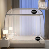 Mongolian Yurt Foldable Mosquito Net Tent No Assembly Required, Breathable Polyester Fabric, with Single or Double Doors