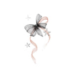 Temporary Tattoo Sticker Sweet Bow Star Tattoo Waterproof Long Lasting Non-Reflective Gentle Body Art for Women Students Daily W