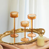 3pc Tealight Glass Candle Holder Set Wedding Table Centerpieces Home Decoration Candle Stand Holders Party Crystal Candlesticks