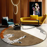 Modern Style Carpets for Living Room Nordic Bedroom Decoration Plush Carpet Home Round Leopard Floor Mat Fluffy Soft Lounge Rug