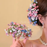 Gypsy Simulated Flower Bouquet Hair Clip High End Exquisite Hair Jewelry