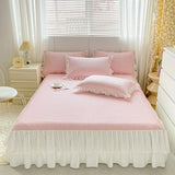 2/3pcs Summer Cooling Princess Bed Skirt Set Class A Mattress Cover Single Soft Mat Room Decor Bedspread Ice Silk Bean Cool Mat