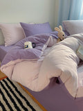 Pure Cotton Bedding Set Dormi Student Tee-Piece Suite Double-Border Design Soft Comfortable All-Season Bedding Collection