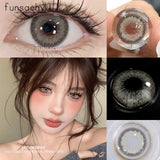 1 Pair Big Eyes Colored Contact Lenses Natural Brown Eyes Lens Gray Pupils Eyes Makeup Korean Style Contact Yearly Use