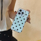 INS Korea Point Phone Case For Iphone 16ProMax 15Pro 13 14 15 16 Pro Max 15Pro 15ProMax Cover Fundas