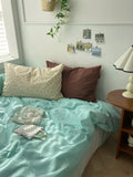 Pure Cotton Mint Heart Four-Piece Bedding Set Waed Cotton Bed eet Cover Duvet Cover Bed Canopy Sle Cotton Bedding