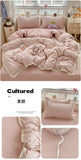 Print Floral Bedding Set Double Layer Yarn Four Pieces Set Soft Comfortable Duvet Cover Bed Sheet With Pillowcases Home Textiles